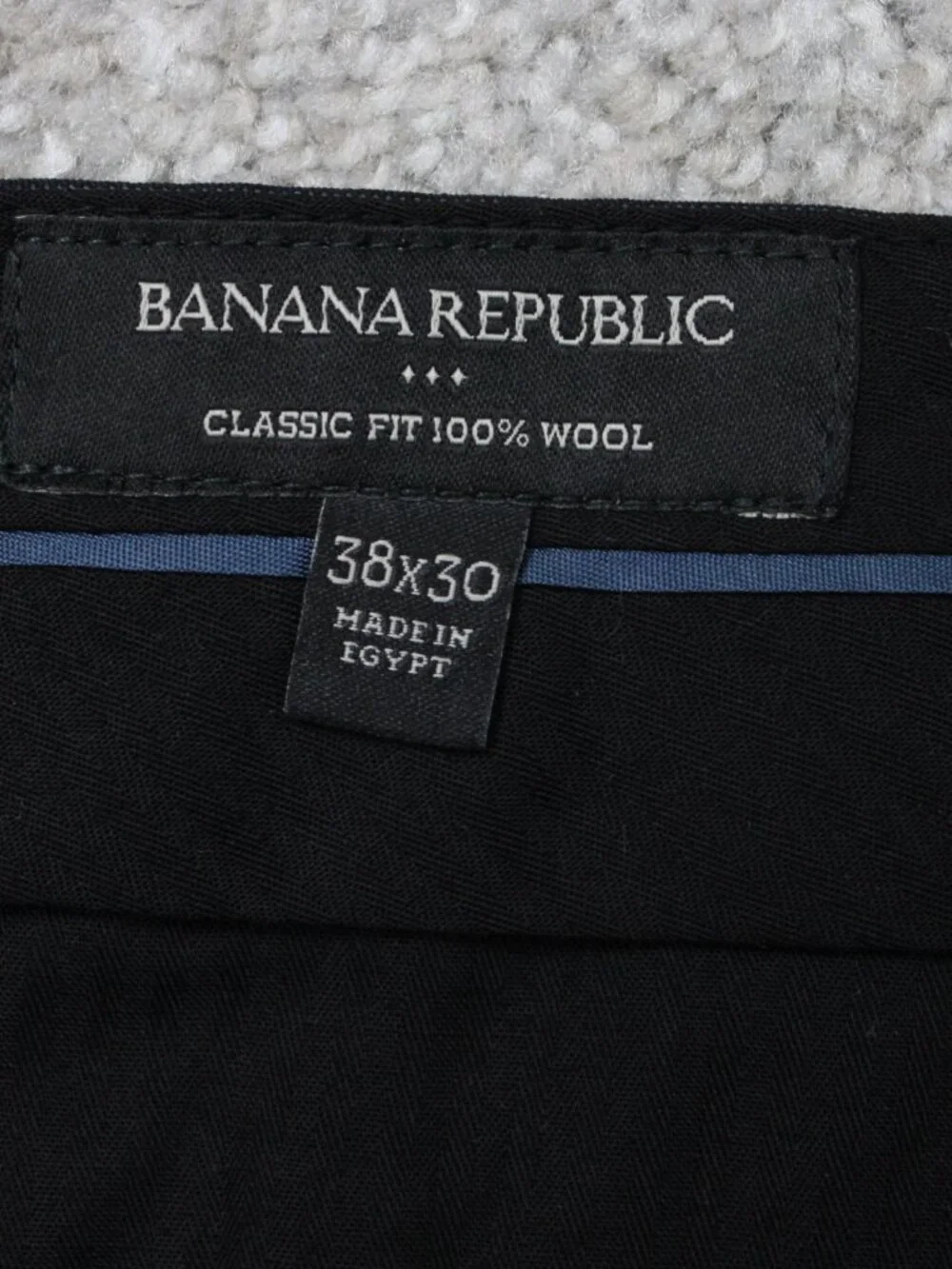 Banana Republic Pants Mens 38x30 Navy Blue Classic Fit 100% Wool Polyester Lined